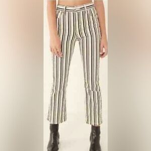 BDG Urban Outfitters Black White Striped Kick Flare High Rise Cropped Pants 26